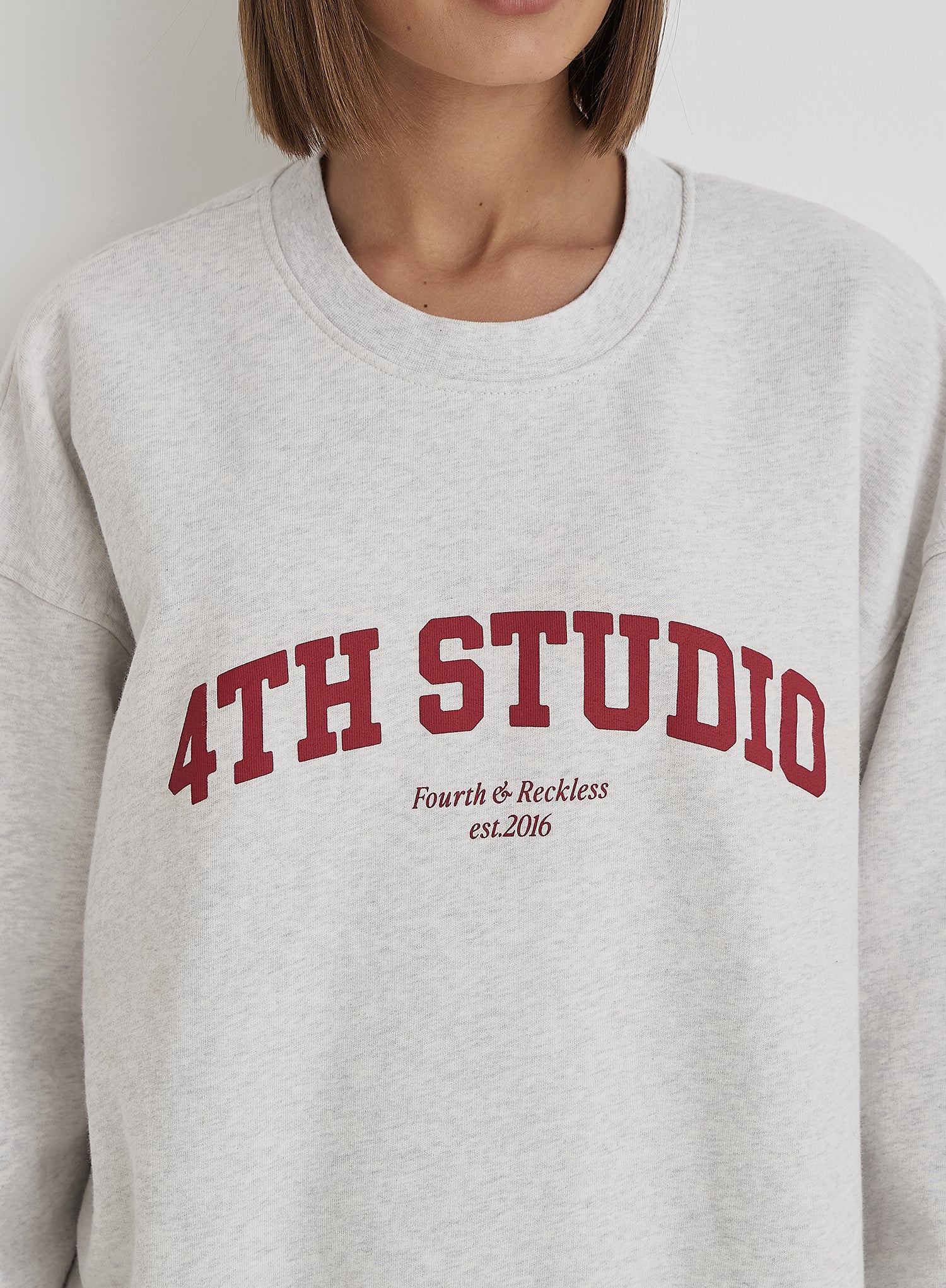 Grey 4th Studio Slogan Oversized Sweatshirt